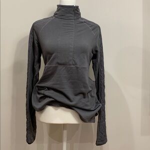 Athleta half zip gray sweatshirt track jacket